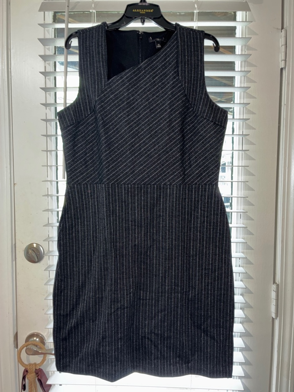 Pinstripe Dress in Charcoal
